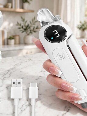 2-in-1 Quiet Electric Pet Nail Clipper Grinder with Light for Dogs Cats - White